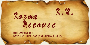 Kozma Mitović vizit kartica